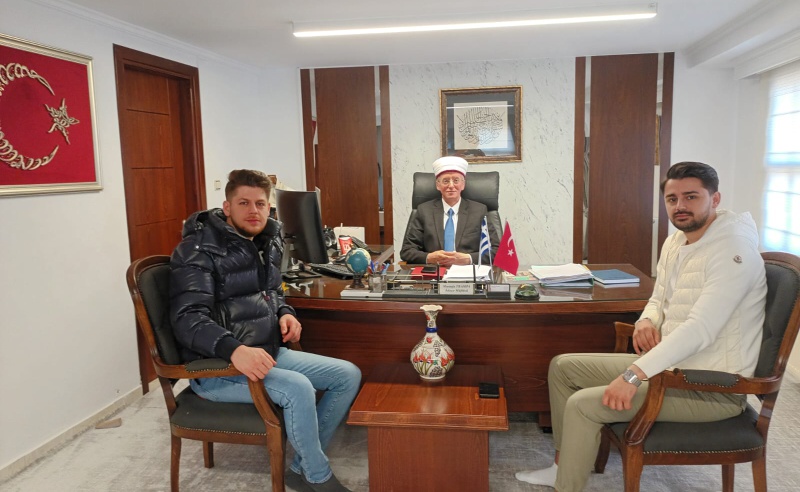 İŞ ADAMLARI MUSTAFA YÖRÜK VE HÜSEYİN YÖRÜK’TEN MÜFTÜMÜZ TRAMPA’YA NEZAKET ZİYARETİ