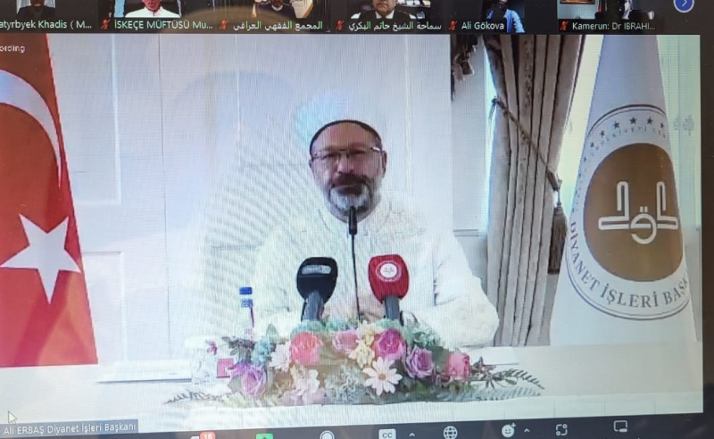 MÜFTÜMÜZ MUSTAFA TRAMPA “FİLİSTİN VE GAZZE” KONULU ULUSLARARASI ÇEVRİM İÇİ TOPLANTIYA KATILDI